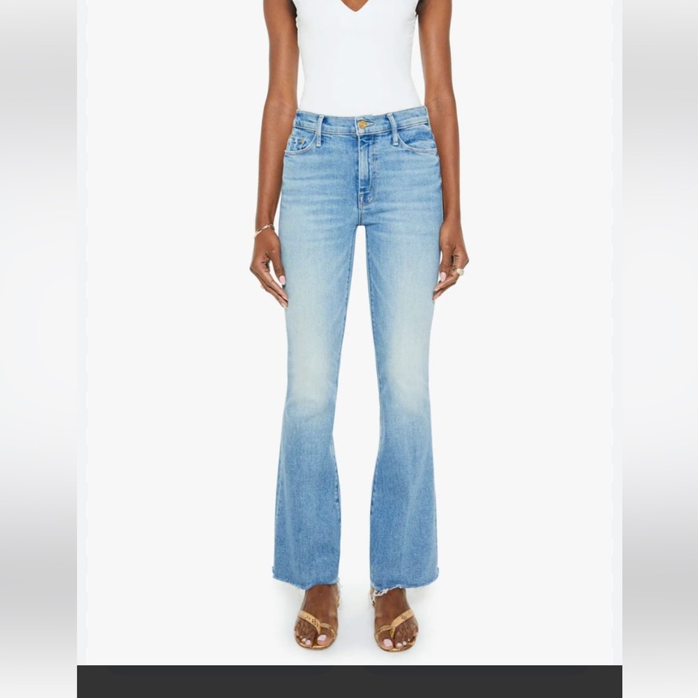 MOTHER Light Blue High-Rise Flare Jeans